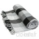 Just Contempo Couverture Douce en Coton Motif à Carreaux  100% Coton  Noir Gris Anthracite/Blanc  178 x 254 cm - B00C5IRJO0